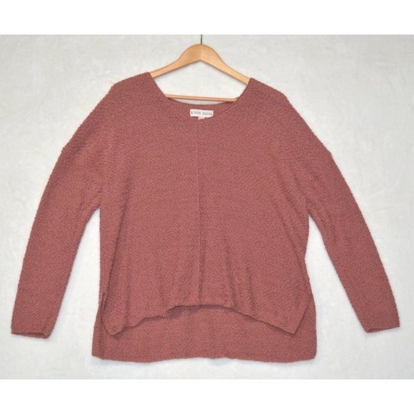 Knox Rose chunky sweater‎ size XXL mauve blush pink cozy textured v-neck - Picture 1 of 4